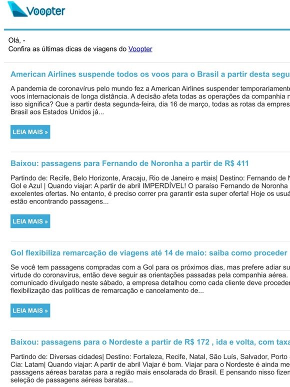 American Airlines suspende todos os voos para o Brasil a partir desta segunda