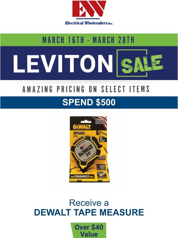 Leviton Sale Starts Today!
