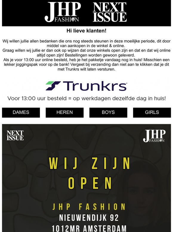 Vóór 13:00 uur besteld = dezelfde dag in huis!