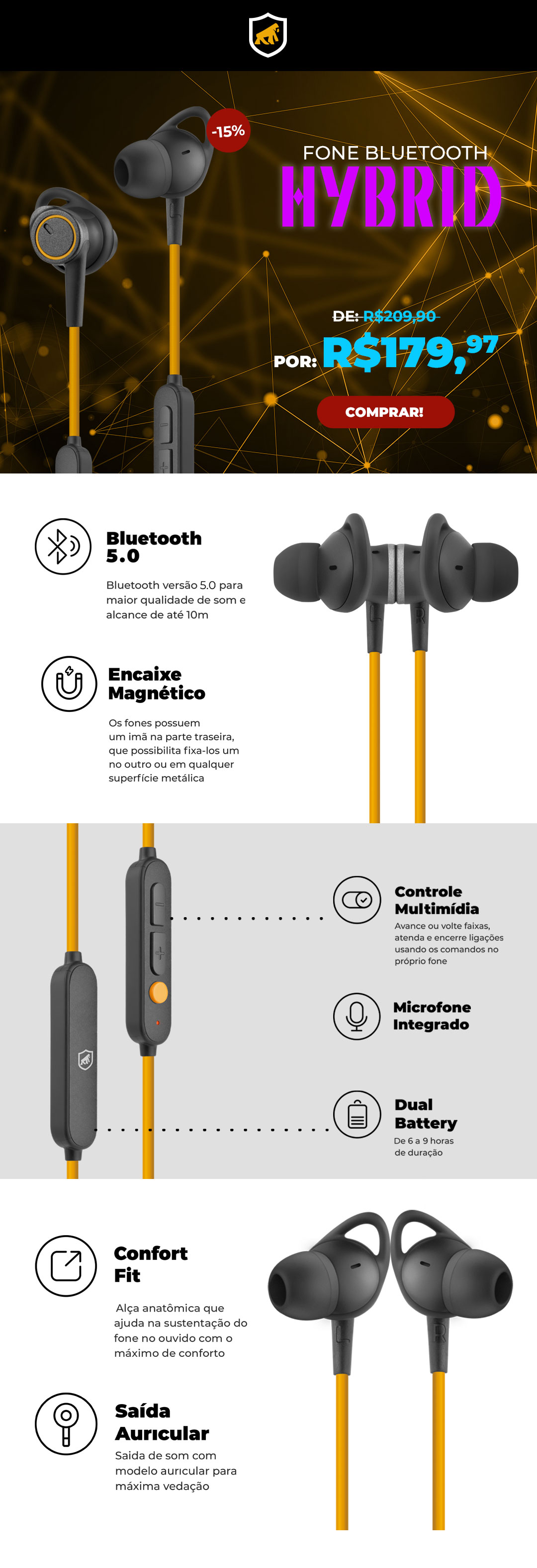 Gorila Shield : 🔊 Escute sua playlist preferida com o Fone Bluetooth  Hybrid | Milled