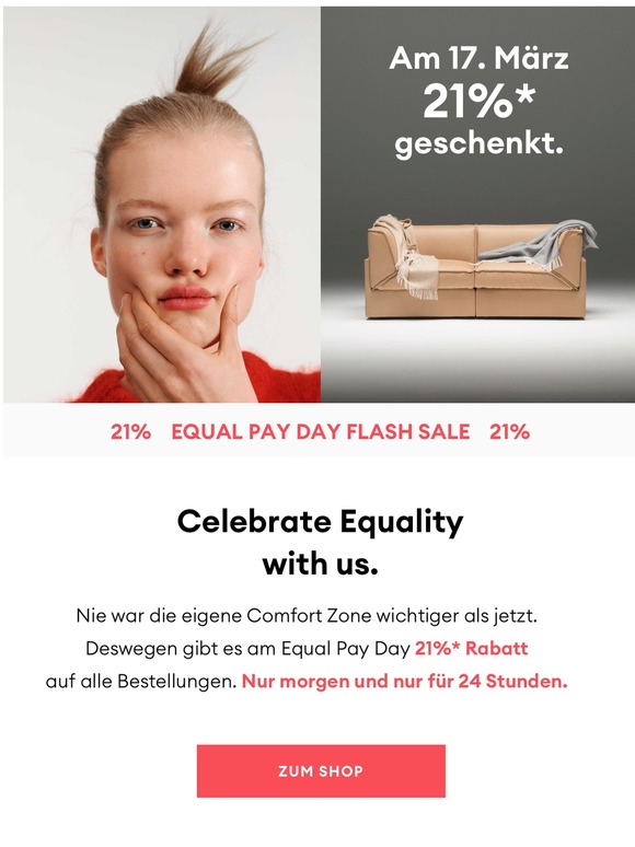 Nur morgen 21%* auf alle Bestellungen.