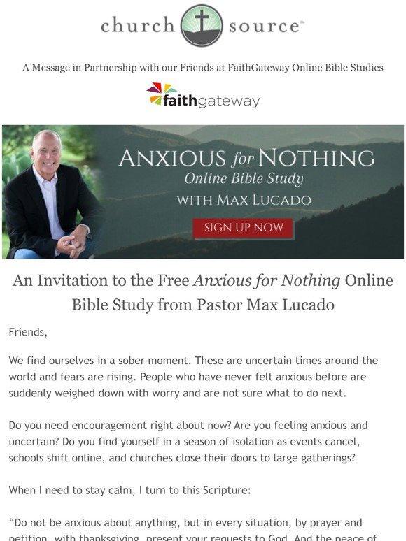 ibsdirect.com: Free Anxious for Nothing Online Bible Study with Pastor ...