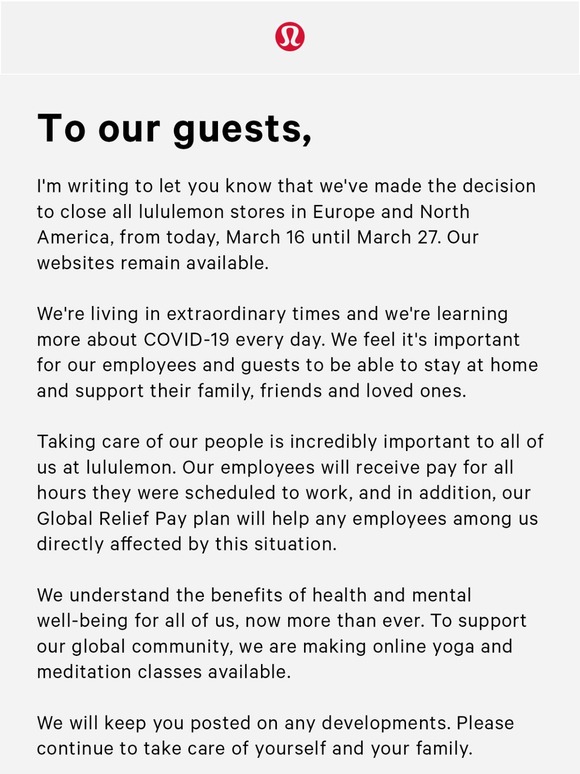 lululemon help support