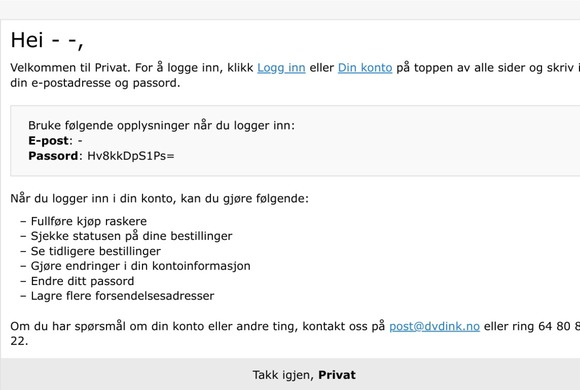 Velkommen, --