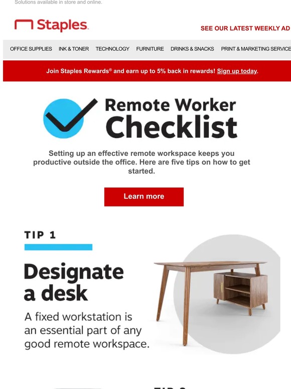 Staples 5 tips for remote working success. Milled