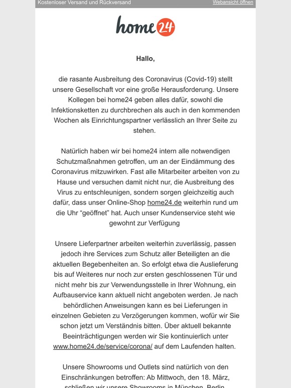 Wichtige Mitteilung an unsere Kunden