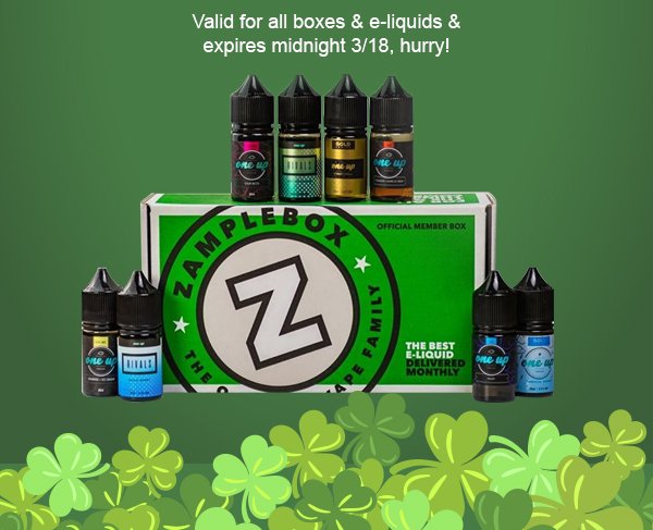 Valid for all boxes & e-liquids & expires midnight 3/18, hurry!
