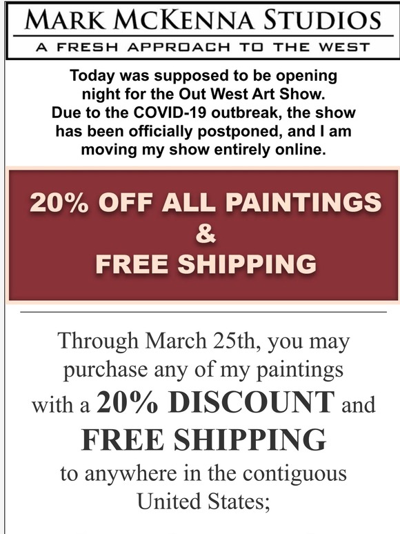 Mark McKenna Studios - STUDIO SALE