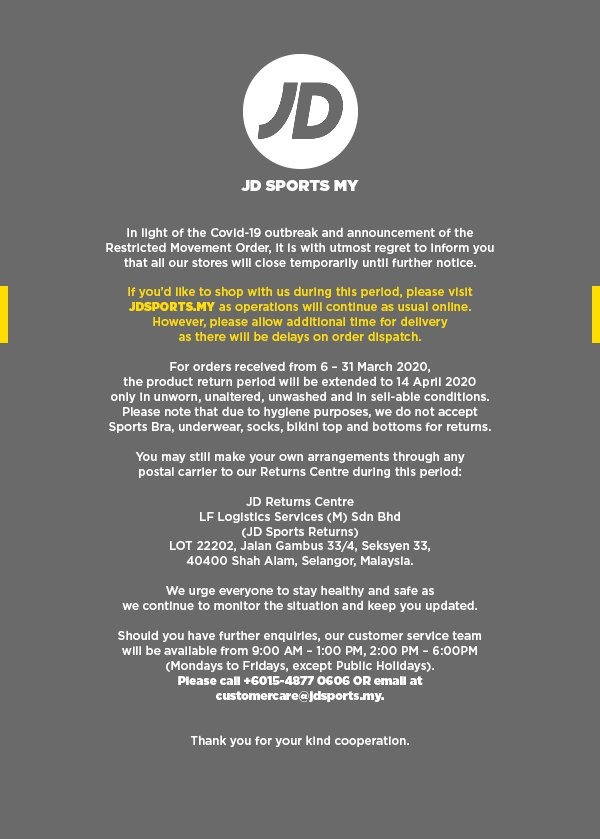 Jd Sports My Important Notice From Jd Sports Malaysia Milled