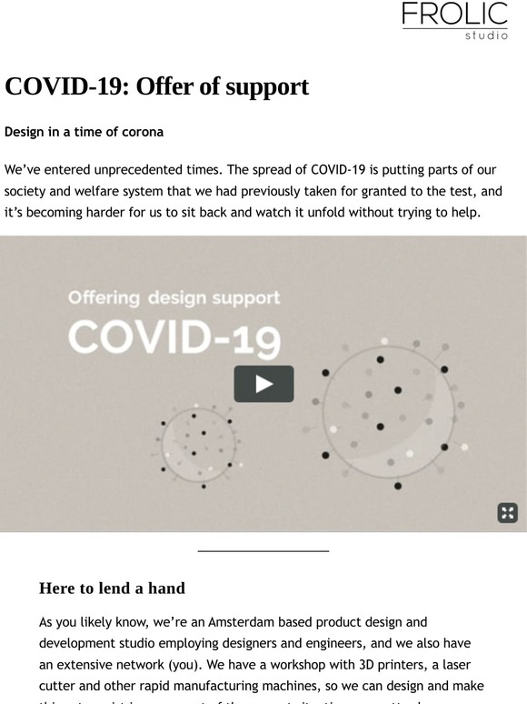 COVID-19: Offer of support