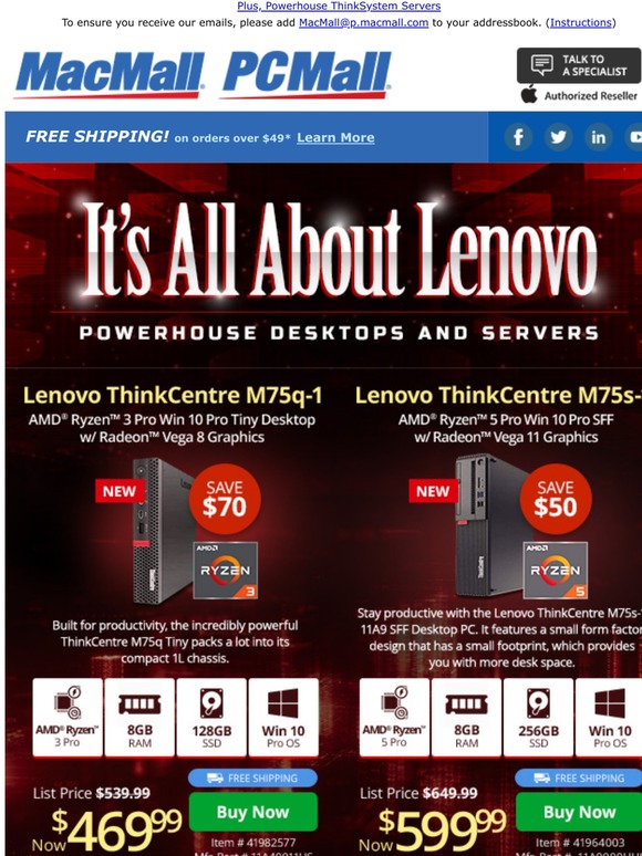 Got to Love Lenovo - SFF and Tiny Desktops Starting at $429