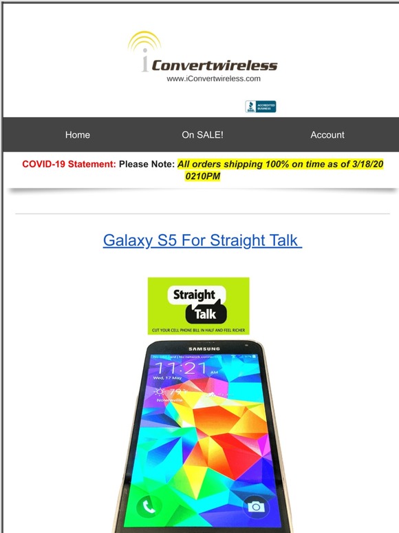 -~Stay Connected with this $74 Galaxy S5 for Straight Talk.......FEW LEFT 🏃💨