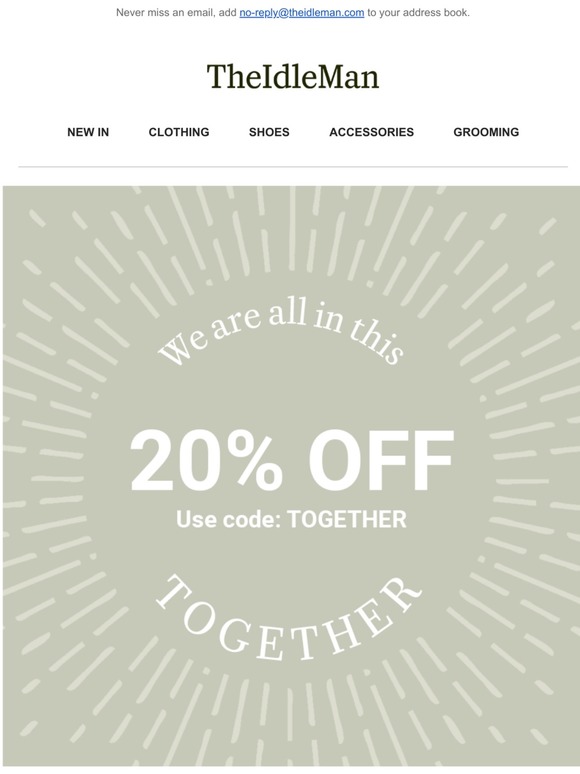 Some good news: 20% OFF