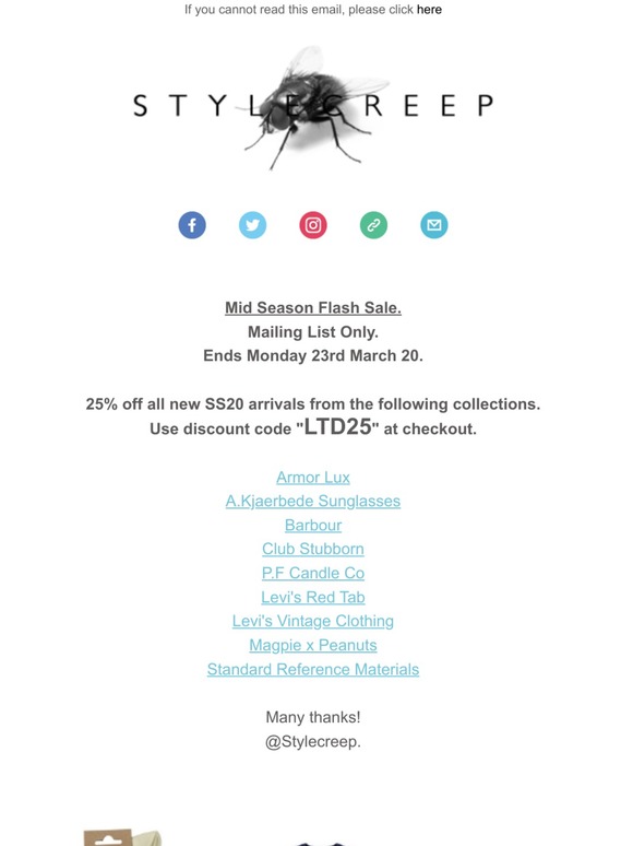 New Season Flash Sale, 25% off new collections@Stylecreep
