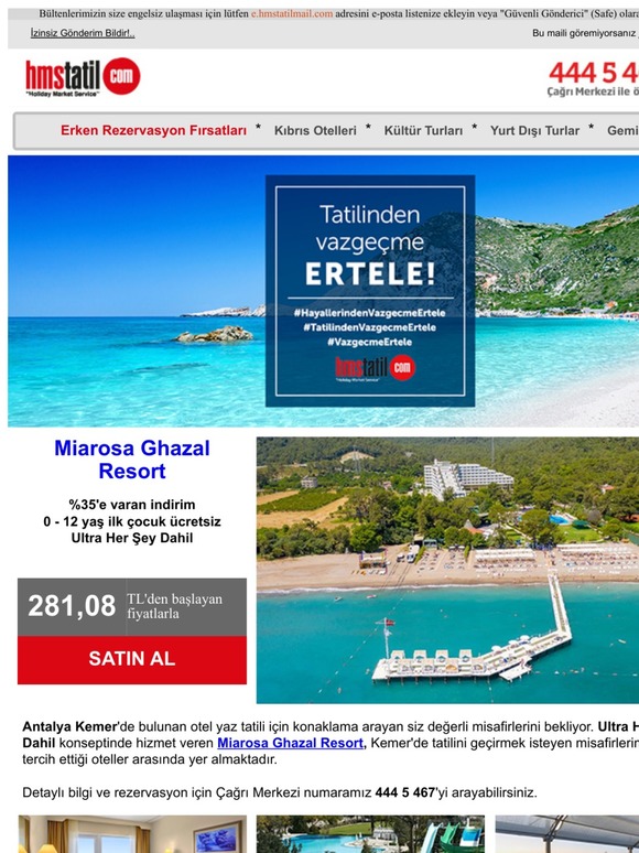 %35 indirim Miarosa Ghazal Resort Kemer'de... Bu fırsatı kaçırmayın!