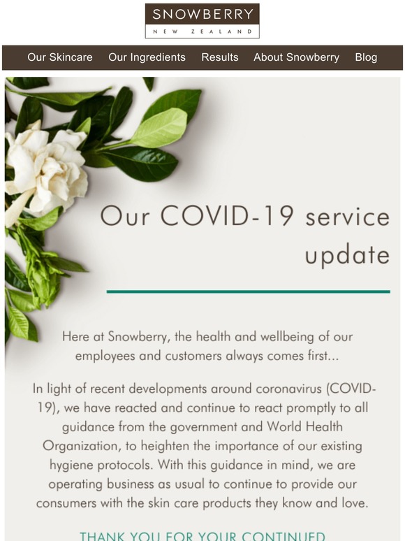 The health and wellbeing of our employees and customers always comes first!