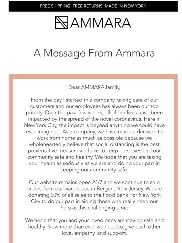 A Message To Our AMMARA Family