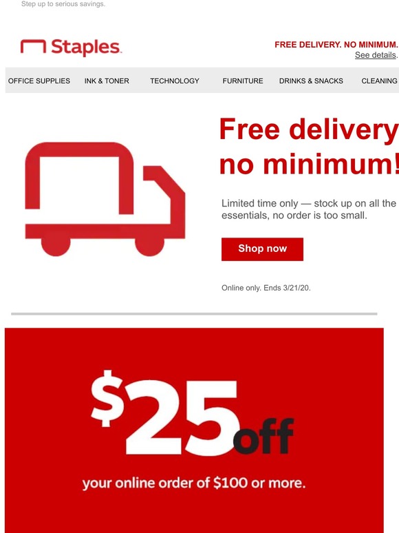 Staples Print a lot. Earn a lot. 25 back in rewards. Milled