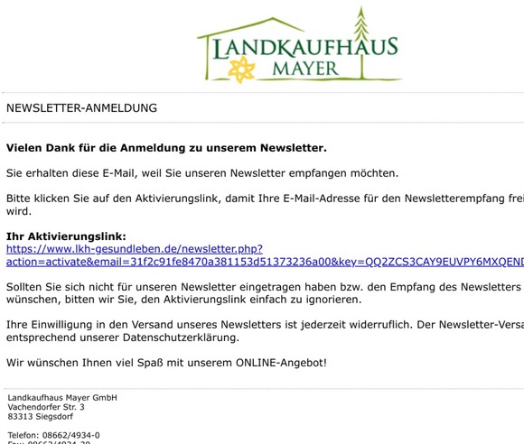 Ihre Newsletter-Anmeldung