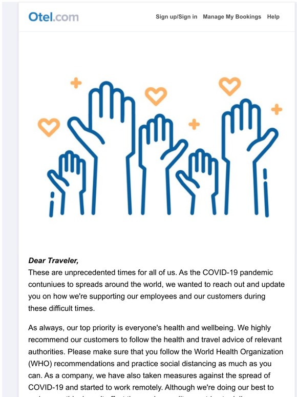Covid-19 Message from Otel.com