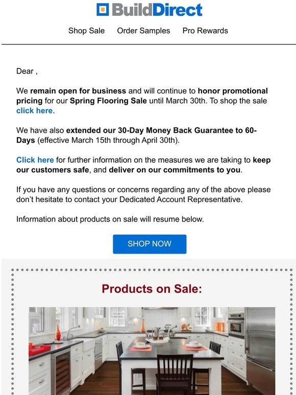 Update from BuildDirect | Spring Sale