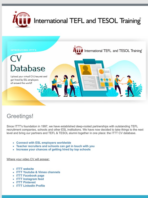Get matched with the best teaching jobs - Submit your Video CV!
