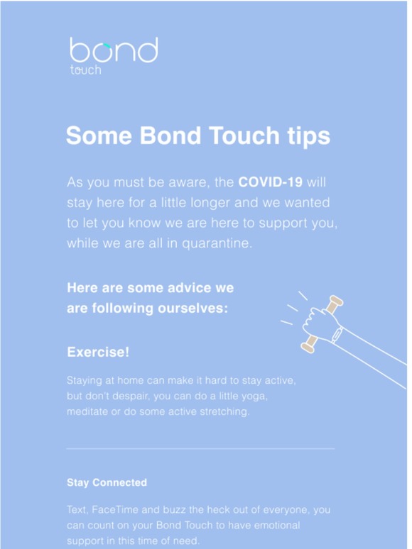 bond touch message ideas