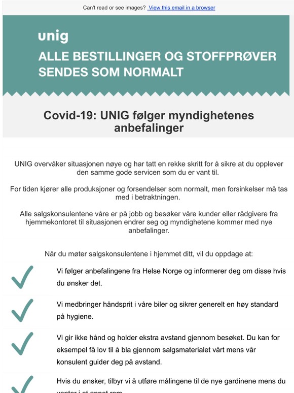 ALLE BESTILLINGER OG STOFFPRØVER SENDES SOM NORMALT