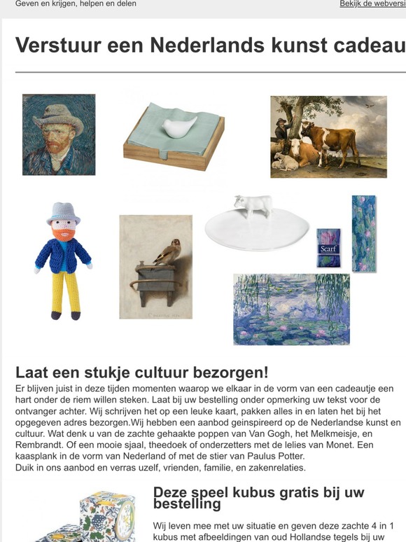 🌷 Een cultureel cadeau voor u van ons🐄❤️🍀