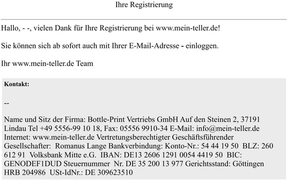 Vielen Dank für Ihre Registrierung  bei www.mein-teller.de