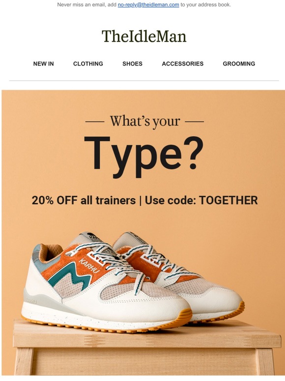 20% OFF all trainers