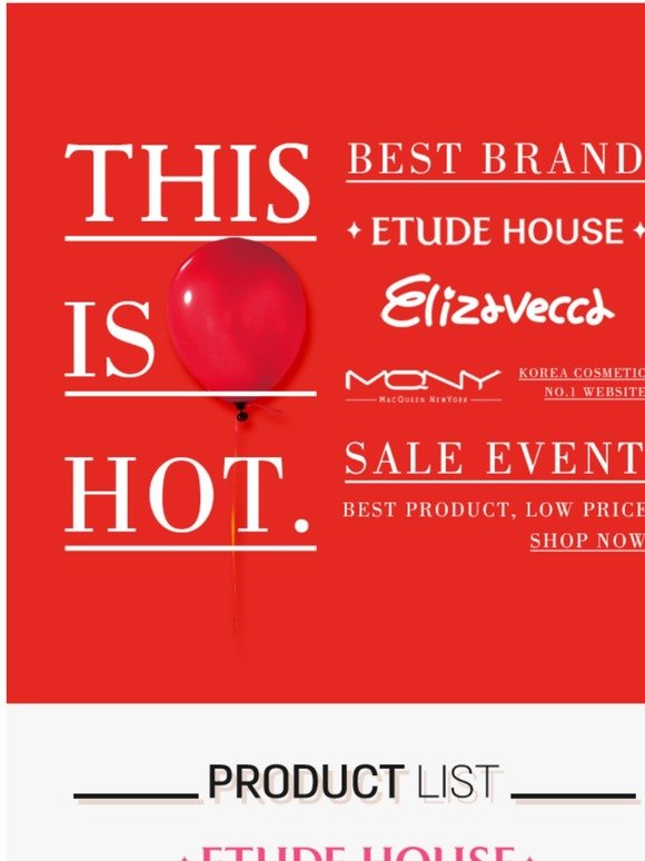 [Beautynetkorea] This is hot. Best Brand Sale Event.
