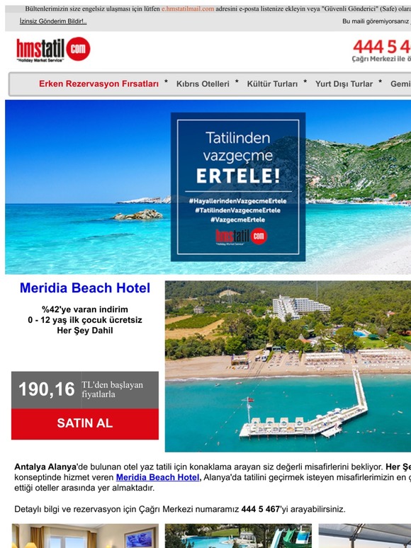 %42 indirim Meridia Beach Hotel Alanya'da... Bu fırsatı kaçırmayın!