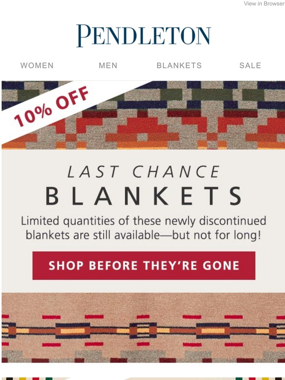 Pendleton Woolen Mills Discontinued blankets SALE Milled