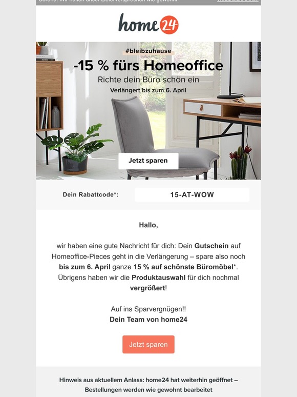 -15 % fürs neue Homeoffice  🎉