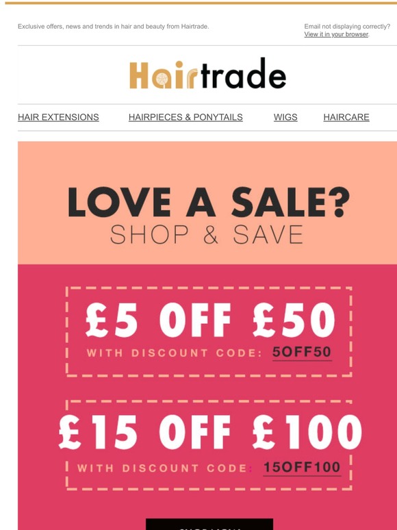 Love a sale? Hairtrade discount vouchers 👈