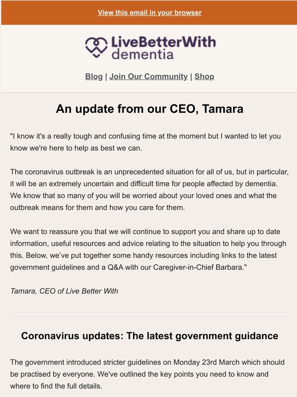 An update from our CEO & the latest guidance