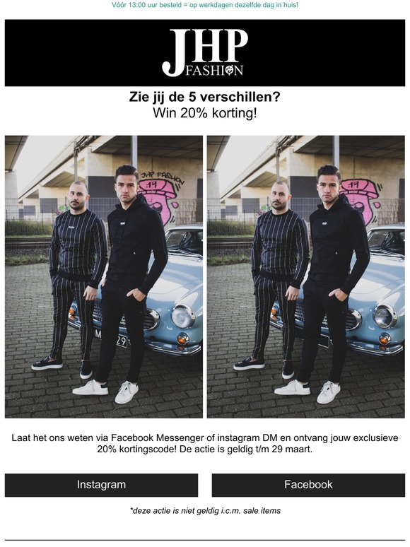 Win 20% korting | Zoek de 5 verschillen.