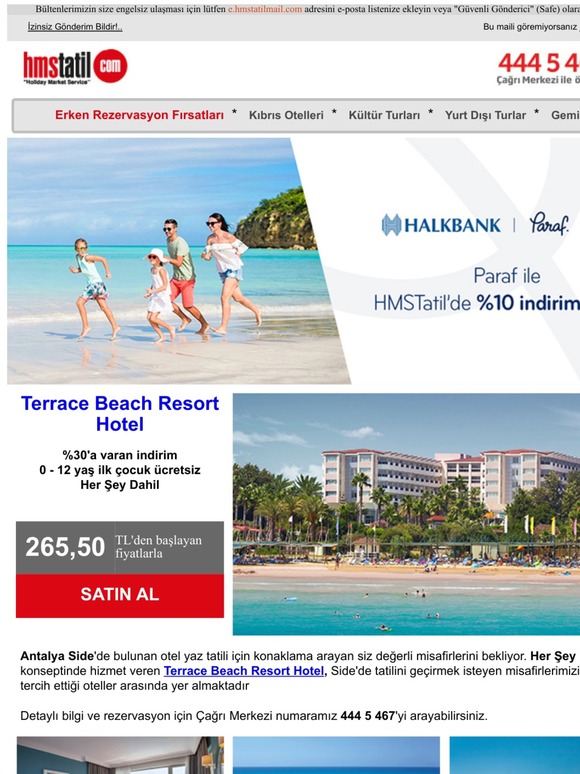 %30 indirim Terrace Beach Resort Side'de... Bu fırsatı kaçırmayın!