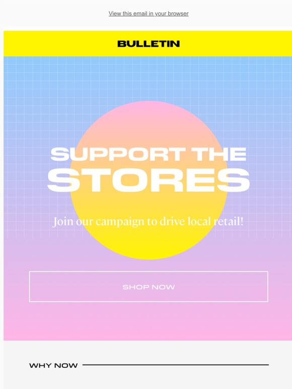 Support The Stores: Rally with Bulletin to help small businesses