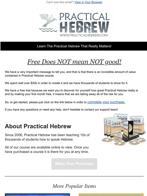 Free Does NOT mean NOT good!