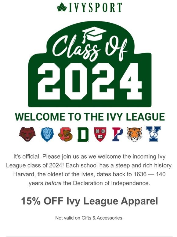 Ivysport Ivy League Class of 2024! Milled