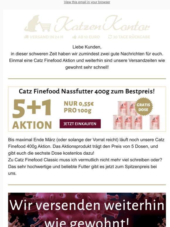 5+1 Aktion und Corona Lieferinfos