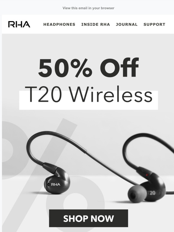 RHA Technologies LTD: % Off T Wireless   Free Your Sound   Milled