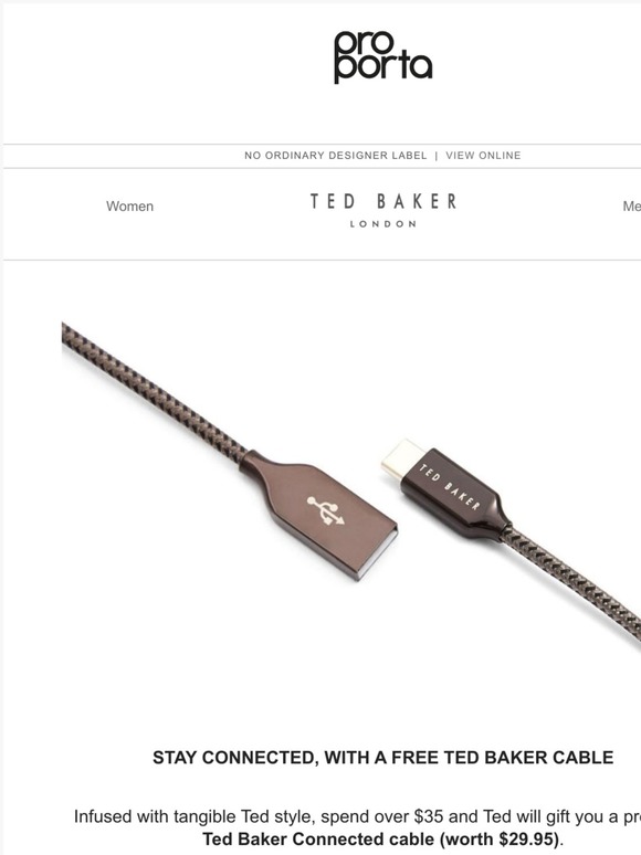 Stay Connected With a Free Ted Baker Cable