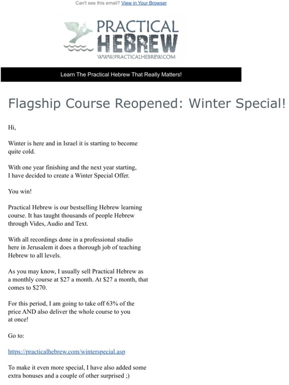 Flagship Course Reopened: Winter Special!