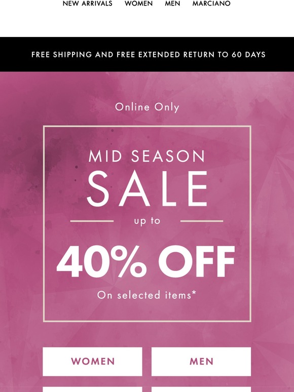 guess mid season sale