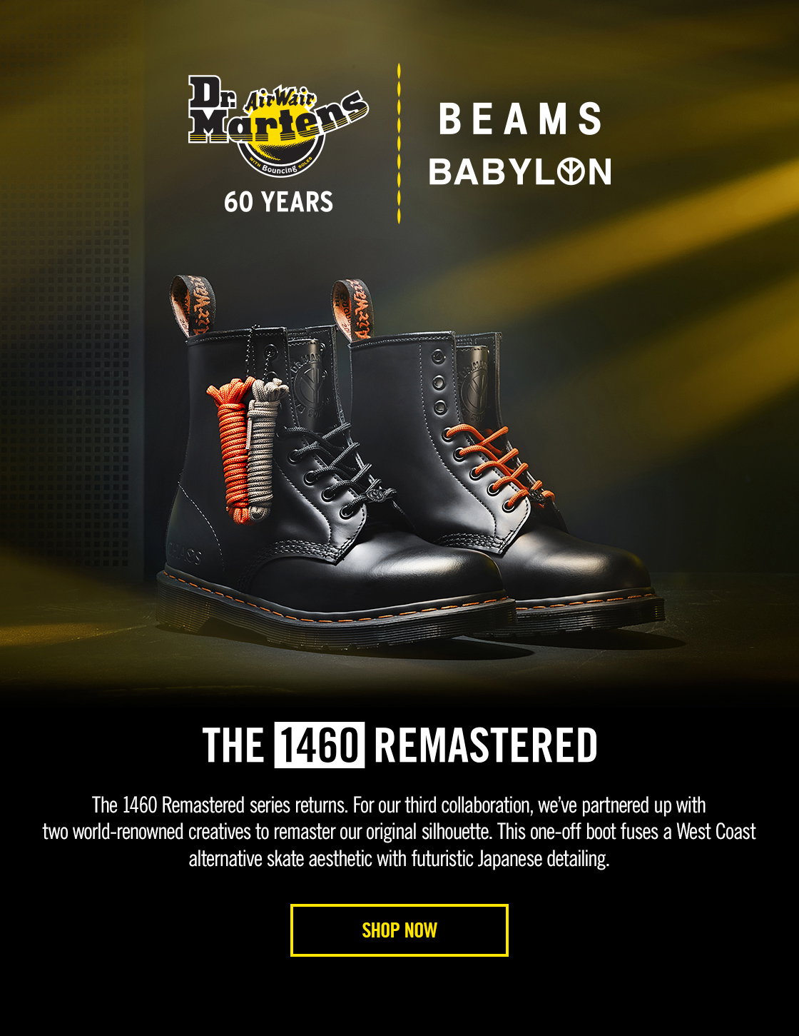 1460 beams x babylon smooth leather boots