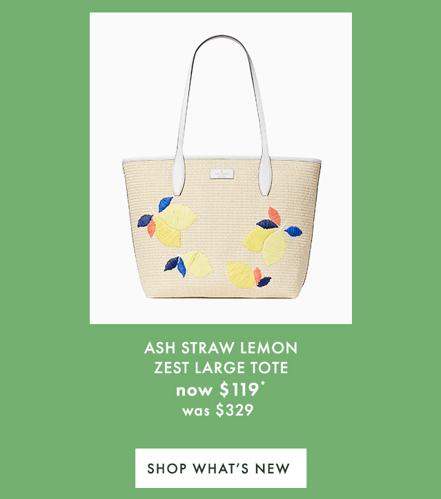 Kate Spade Ash Straw 2024 Lemon Zest Tote