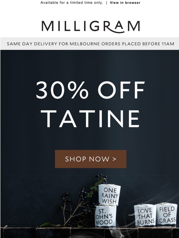30% off Tatine - limited time only